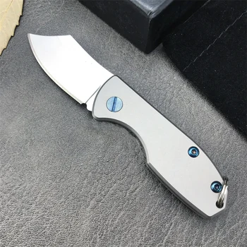 מיני מפתח סכין נייד נושא סכין טיטניום לטפל D2 פלדה, אולר מפתחות חיצוני קמפינג ההגנה סכינים