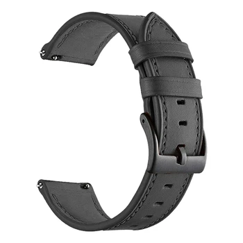 עור PU רצועת שעון רצועה עבור Huawei שעון צמיד הלהקה 22Mm צמיד עבור Huawei אוניברסלי דגם שחור עמיד