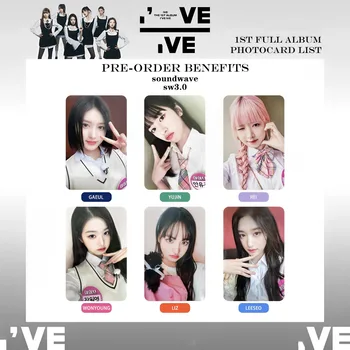 Kpop IVE האלבום החדש צילום כרטיס LOMO כרטיס לחיות תמונות כרטיסי REI Wonyoung ליז Gaeul Leeseo אספנות גלויה סט מתנות סדרה