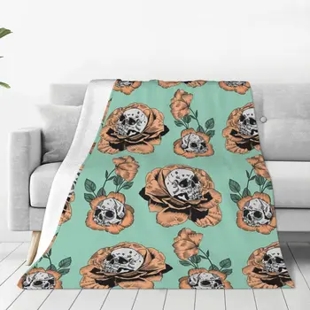 פרח תבנית גולגולת שמיכה כיסוי מיטה על מיטה החוף רכות רכות שמיכות מיטת ספה