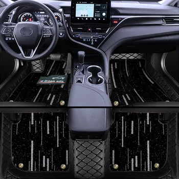 המכונית שטיח הרצפה שכבה כפולה עבור מיצובישי נוכרי 5seat 2013-2016 הפנים המכונית אביזרים החלקה אוטומטית רגל רפידות
