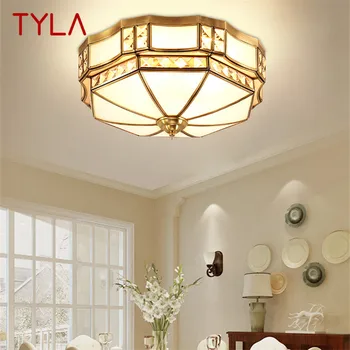 טיילה מודרני משובח יצירתי פליז מנורת תקרה אור יוקרה LED נחושת אביזרי עיצוב הבית השינה המרפסת.