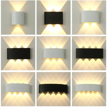 למעלה ולמטה LED מנורת קיר אטימות IP65 אלומיניום קיר פנימי אור עבור חדר השינה, הסלון למסדרון מקורה תאורה חיצונית