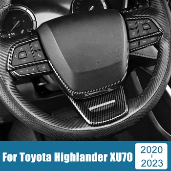 אביזרי רכב עבור טויוטה היילנדר XU70 Kluger 2020 2021 2022 2023 היברידית ABS ההגה כפתור הבקרה כיסוי לקצץ מדבקות