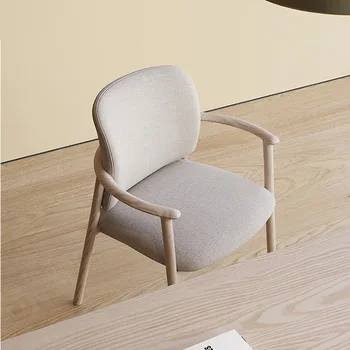 בציר מינימליסטי האוכל כסא עץ מלא סלון עור האוכל משענת גב לכיסא משענות רכות Silla Comedor ריהוט הבית