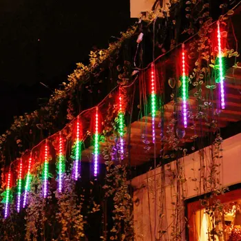 1/2/3/4 להגדיר חג המולד הוביל מטאורים גרלנד לויה חג חיצונית פיות מחרוזת אורות רחוב קישוט הגן Navidad