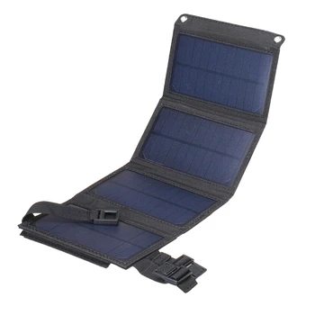 LBER מתקפל פאנל סולארי סולארי נייד עם USB פלט מטען סולארי עבור קמפינג טלפון סלולארי לוח חשמל מכשירי בנק
