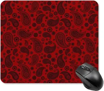 שחור, אדום, פייזלי עכבר משטח החלקה מחצלת עכבר מחשב Mousepad עם בסיס גומי עבור מחשב נייד מחשב Office Home 20 * 25cm