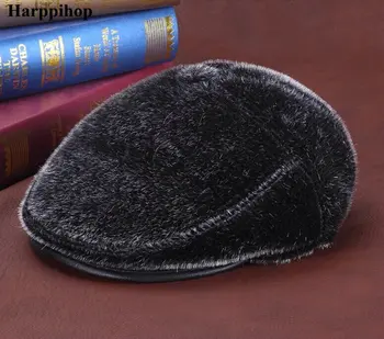Harppihop פרווה חמה למכירה באיכות כלבי ים כובע צמר זכר האוזן חמים כובע quinquagenarian פרוות חורף כובע 54 סנטימטר-60 ס 