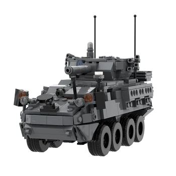 Gobricks MOC 1:35 בקנה מידה Dragoons צבאי טנק משוריין בניין להגדיר רכב מלחמה M1296 סטרייקר ICVV-D חינוך לבנים צעצוע
