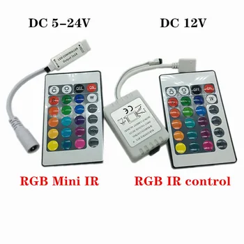 DC 12V RGB IR מרחוק בקר 24 המפתחות נהג LED דימר LED רצועת אור SMD 2835/3528/5050/5730/5630/3014