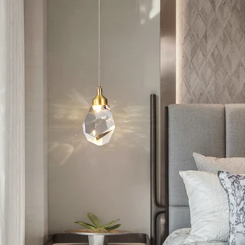נורדי תליון קריסטל אור על הסלון בר תלוי תליון מנורות חדר השינה ליד המיטה קיר אור עיצוב הבית במקום.