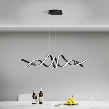 מודרנית, מינימליזם Led נברשת עבור חדר האוכל המטבח, הסלון, חדר השינה מנורת תקרה שחורה זהב יצירתי גופי תאורה