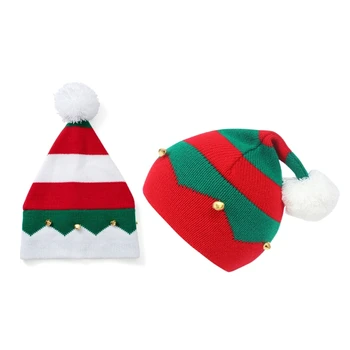 פסים כובעים חג המולד שנה החדשה סרוג כובע חם עבור הילד מבוגרים המפלגה ציוד זרוק משלוח