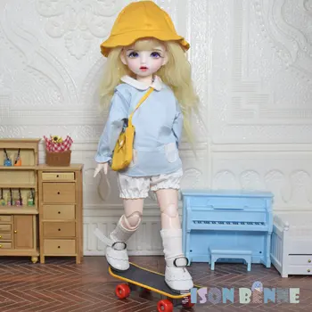 SISON יפה יפה 1/6 BJD הבובה חמוד ילדה בובה עם בגדים, מכנסיים, נעליים, פאות פנים איפור סט מלא