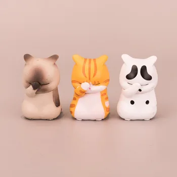 2023 Kawaii חתולים דמויות קונג פו חתול פעולה חתולים מצוירים המזל חתולים מודל קורץ שרף מלאכה Modeldoll Diy עיצוב חדש