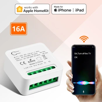 HomeKit 16A WiFi חכם להחליף מודול DIY 2 דרך שליטה מתגי האור תמיכה אפליקציה מרחוק /Alexa, Google Apple שליטה הקולית Siri