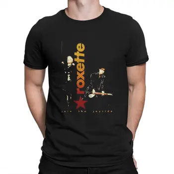 שוודי הלהקה בשנת 1980 חולצות גברים Roxette מצחיק כותנה 100% חולצת טריקו Crewneck שרוול קצר חולצה חדשה הגעה לכל היותר