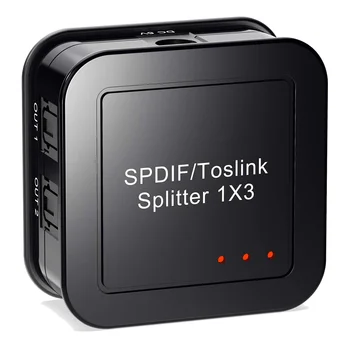 Digital Optical Audio מפצל 1X3,דיגיטלי SPDIF TOSLINK אופטי סיבים אודיו ספליטר,1 3, עבור בלו-ריי DVD HDTV