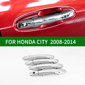עבור הונדה סיטי 2008-2014 כרום כסוף דלת המכונית להתמודד עם כיסוי לוח לקצץ 2009 2010 2011 2012 2013