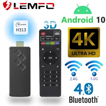 LEMFO Q2 Smart TV Stick H313 Quad core אנדרואיד הטלוויזיה 10.0 HDR 4K 60FPS 1080P Wifi 2.4 G 5G BT4.0 2GB 8/16GB ל-Google Chromecast
