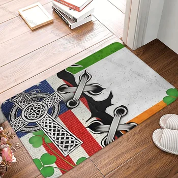 יום פטריק הקדוש החלקה לשטיח בסלון שטיח אירי אמריקאי לחצות שמרוק דגל מרפסת שטיח דלת הכניסה השטיח מקורה