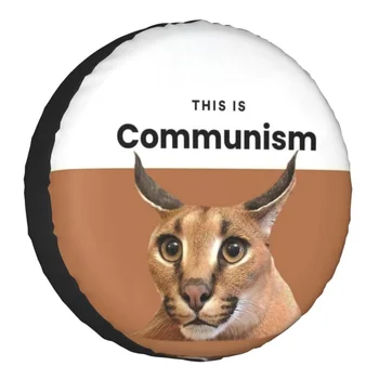 הקומוניזם Floppa חמוד המם גלגל חלופי כיסוי Case תיק פאוץ Caracal חתול הגלגל מכסה על Mitsubishi Pajero