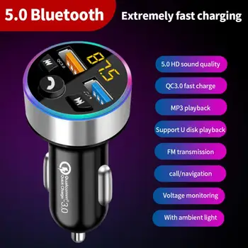 רכב Bluetooth אלחוטית משדר FM נגן MP3 USB מתאם טעינה 3.1 מטען כפול מטען רכב מהיר USB מהיר