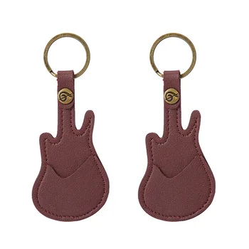 עור מרים גיטרה מקרה המפרט מחזיקי עם מחזיק מפתחות גיטרה Plectrums התיק מפרט תיק מתנה בראון