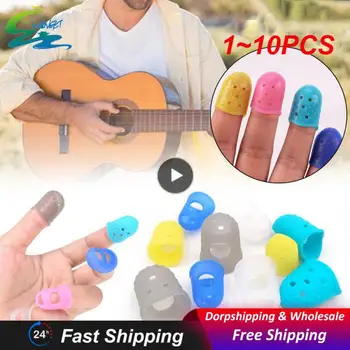 1~10PCS גיטרה סיליקון האצבע מגן ג ' ל אצבע שומרים בחוטים Fingerguards האגודל אצבע מסמר לכסות היוקליילי