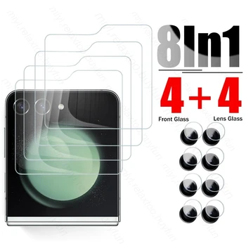 8In1 חזרה מסך זכוכית מחוסמת מגן Case For Samsung Galaxy Z Flip5 5G להעיף 5 Z5 ZFlip5 מצלמה זכוכית Samsun ZFlip 5 הפוך.5