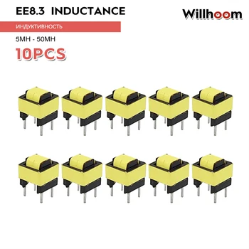 10Pcs EE8.3 נפוץ מצב לחנוק השראות סליל השראה עבור מסנן 5MH 10mH 15MH 20mH 30mH 40mH 50mH חוטי נחושת 0.11 מ 