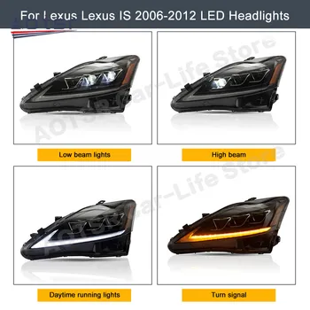 רכב LED פנס מנורת הרכבה על לקסוס IS250 IS250C IS350 IS350C IS220D 2006-2012 ISF 2008-2014 רכב גבוה קרן נמוכה אורות קרן