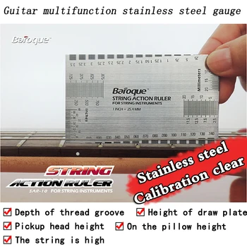מיתר של גיטרה באיכות גבוהה מדידה כדי למדוד את הרוחב של המחרוזת ברמה גבוהה חוט פילוס