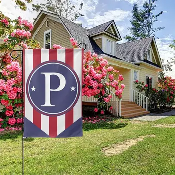 האמריקנית-4 ביולי מונוגרמה גן הדגל האות P כוכבים ופסים פטריוטי יום העצמאות בחצר דקורטיביים ארה 