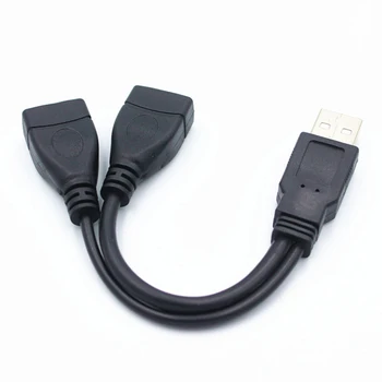 מפצל כבל עמיד USB 20 זכר ל-2 כפול USB זכר Y ספליטר רכזת כבל חשמל כבל מתאם תואם עם רוב הדגמים