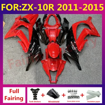 חדש ABS Fairings קיט מתאים Kawasaki ZX-10R ZX10R ZX-10 2011 2012 2013 2014 2015 עיסוי גוף מלא fairing ערכת ZXMT סט שחור אדום