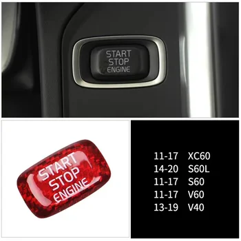 סיבי פחמן אחד-לחץ על התחל את מנוע כפתור קישוט מדבקות עבור וולוו Polestar AWD XC40 XC60 XC90 V60 S60 S80 S90 T6 V40