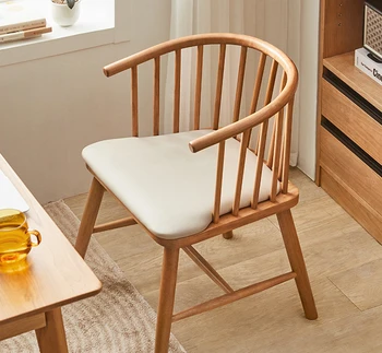 הכיסא משענת טבעי עץ הדובדבן היפני אלון לבן וינדזור מעגל כיסא האוכל הנורדי הכיסא